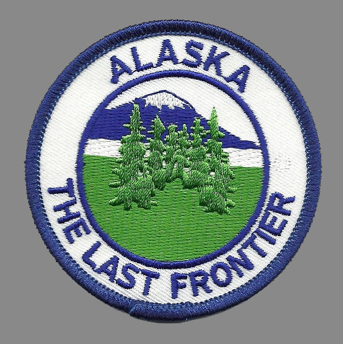 Alaska Patch - The Last Frontier Iron On Souvenir - Forest Trees Badge Emblem