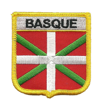 Basque Flag Patch - Iron On - Shield - Country Pride Badge Emblem