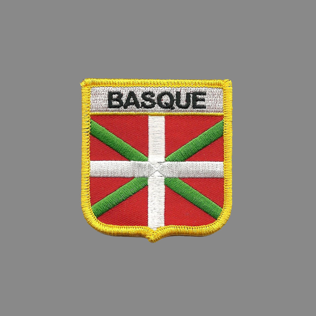 Basque Flag Patch - Iron On - Shield - Country Pride Badge Emblem