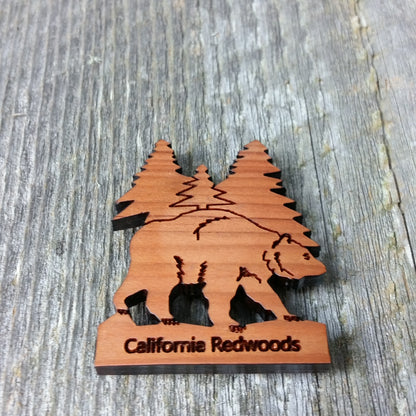 California Redwoods Bear Tree Wood Refrigerator Magnet Souvenir Made in USA - 4002