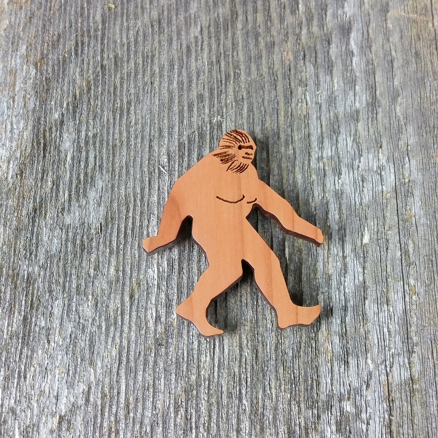 Bigfoot Magnet Sasquatch Redwood Souvenir Bigfoot Refrigerator Magnet Made in USA California Handmade Wood Sasquatch Redwood Magnet