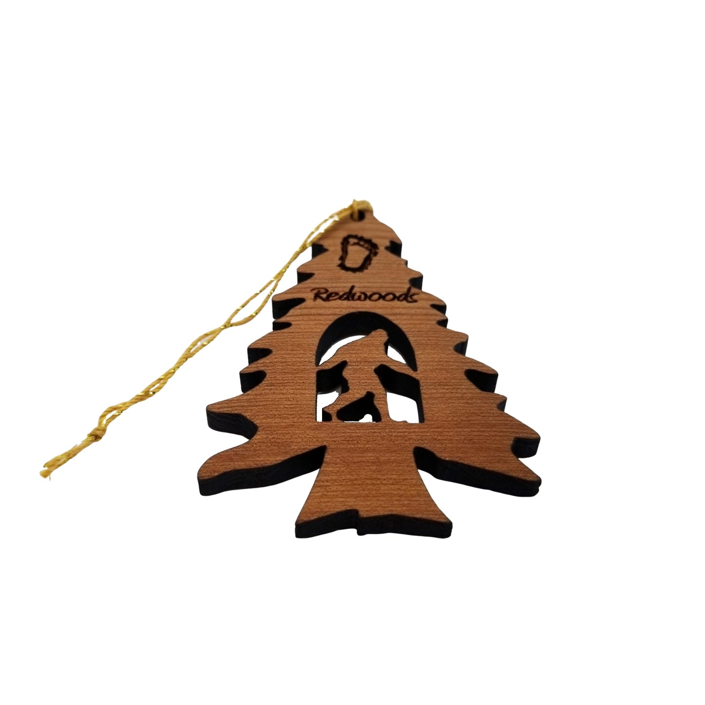 Bigfoot Ornament - Bigfoot in Tree - California Redwood - Redwoods