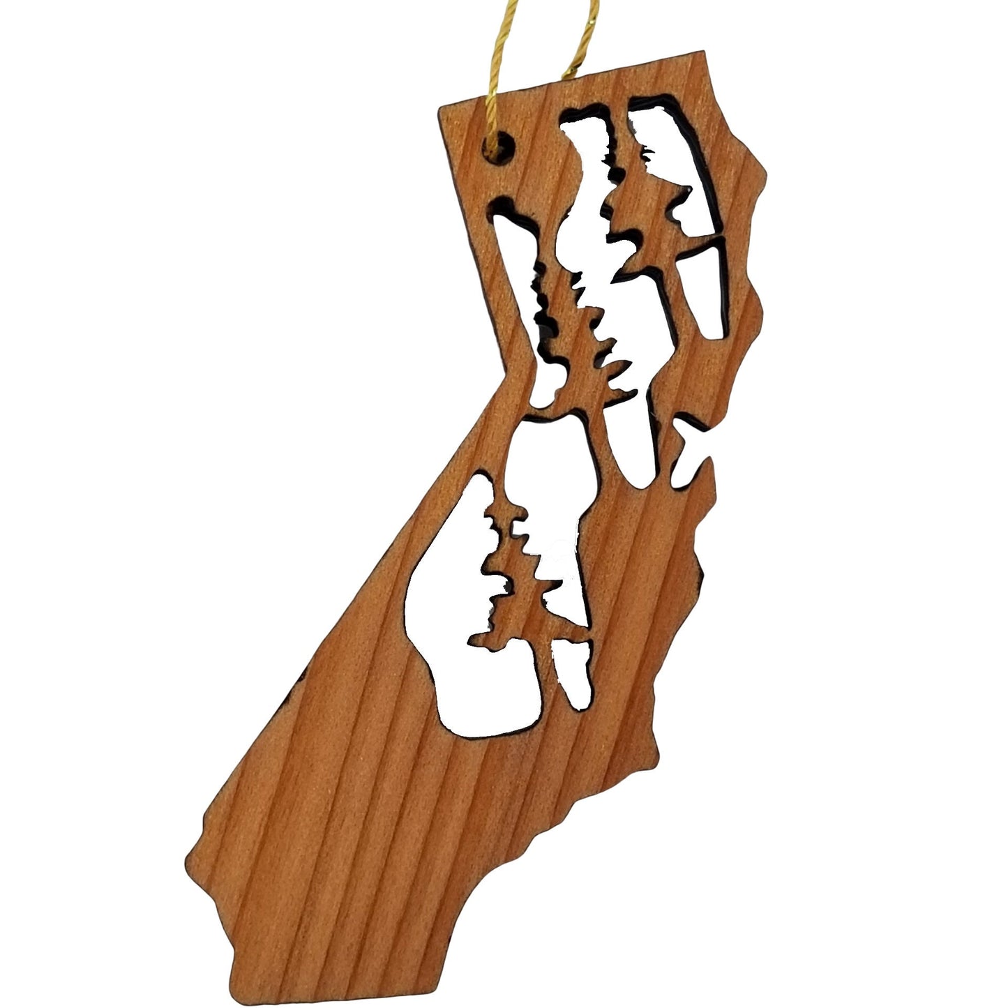 Kings Canyon National Park California State Shape Souvenir Christmas Ornament California Redwood Laser Cut Handmade Wood Ornament Made USA