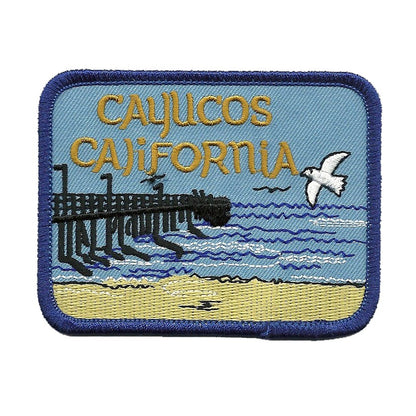 Cayucos Pier California Iron On Patch Souvenir Badge Emblem