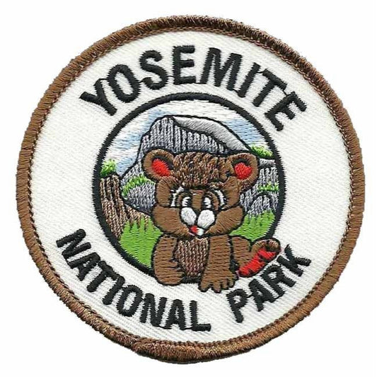 Yosemite National Park Patch - Iron On Bear Cub and Half Dome - California Souvenir CA Travel