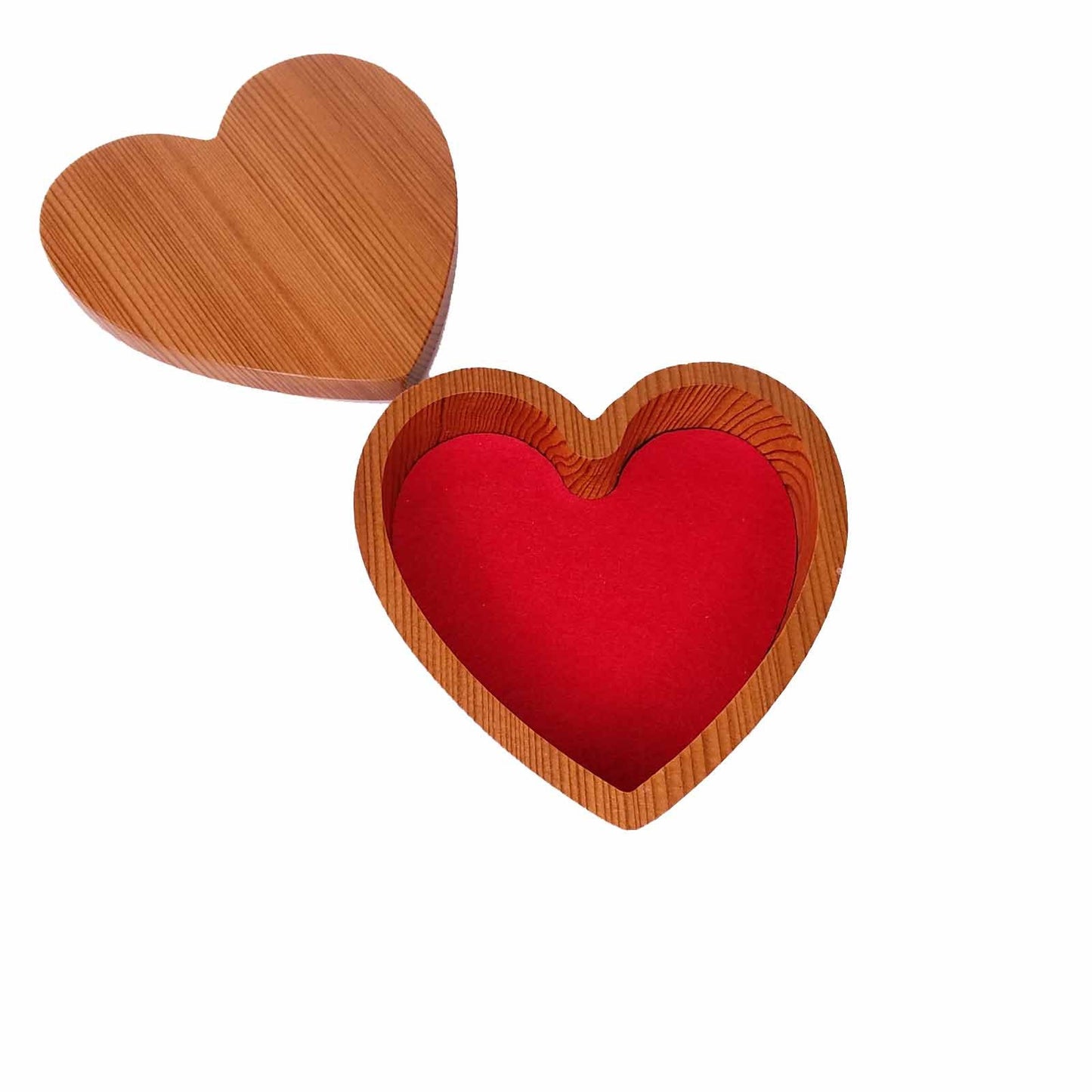 Wood Heart Box with California Redwood Jewelry Box - Ring Box - 3152ASST