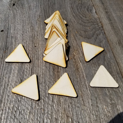 Wood Cutout Triangles - 1.75 Inch - Unfinished Wood - Lot of 12 - Wood Blank Craft Projects - DIY