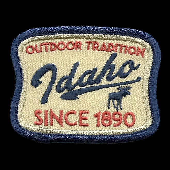 Idaho Patch – Travel Patch ID Souvenir Embellishment or Applique ID State 3" Iron On Rectangle Retro Design