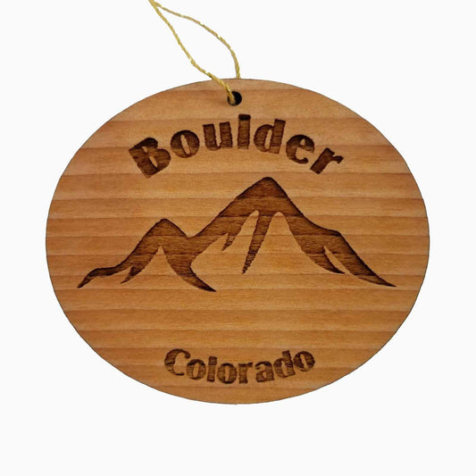 Boulder Colorado Ornament Handmade Wood Ornament CO Souvenir Mountains Resort Ski