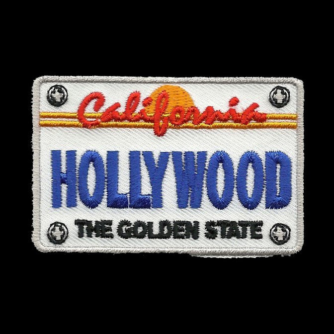 Hollywood Patch - Iron On License Plate California Souvenir - Golden State Badge Emblem