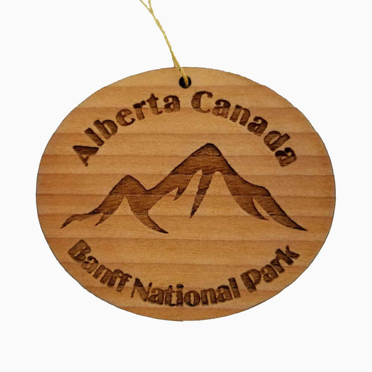 Banff National Park Ornament Handmade Wood Ornament Alberta Canada Souvenir Mountain Ski Resort Skiing Skier Resort