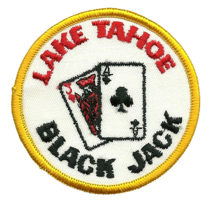 Vintage California Patch - Iron On Lake Tahoe - Black Jack - Nevada Souvenir Badge