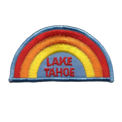 Vintage Lake Tahoe Patch - Iron On California Souvenir - Rainbow Badge Emblem