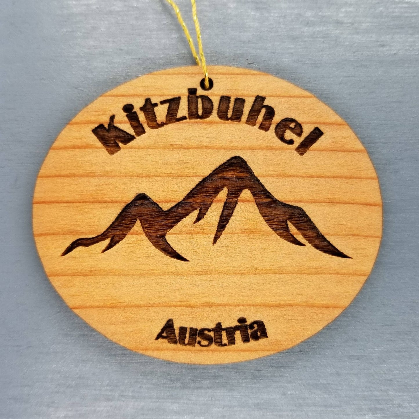 Kitzbuhel Ornament Wood Ornament Souvenir Mountain Resort Skiing Skier Innsbruck Austria Alpine Alps