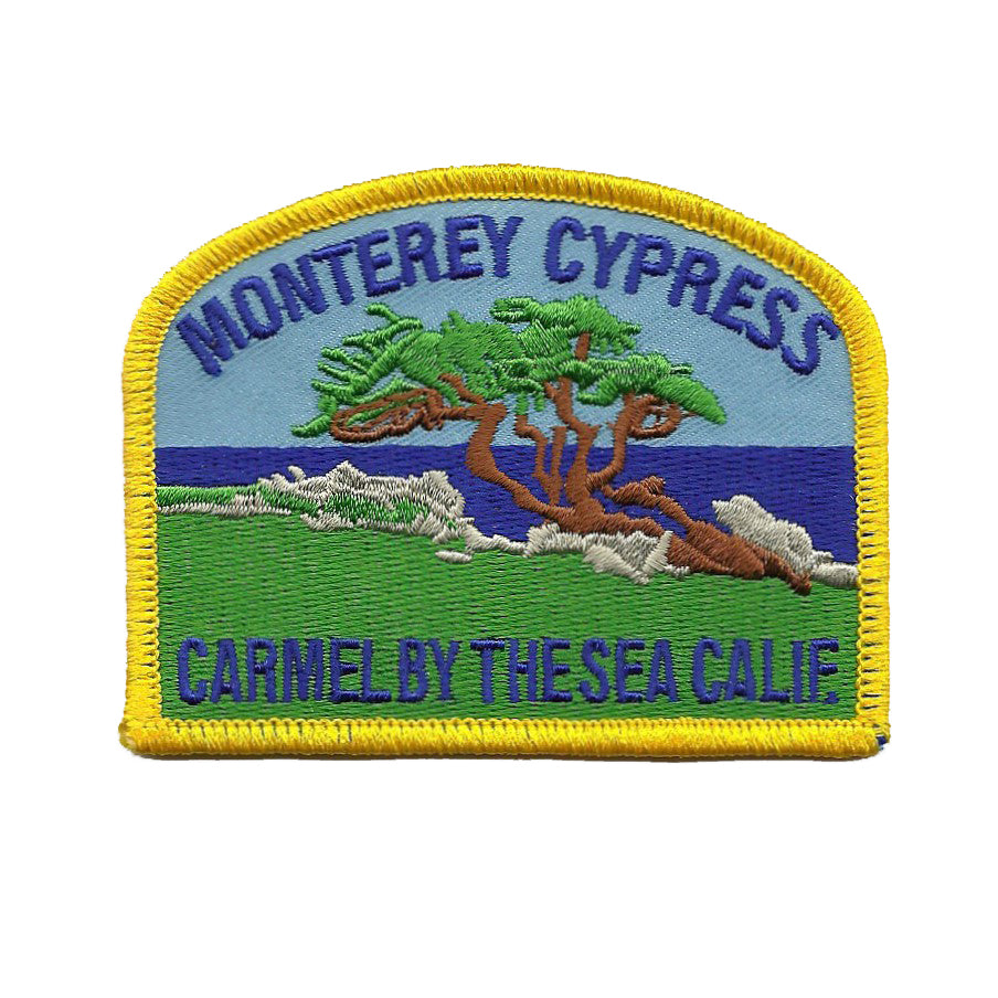 California Patch - Iron on Monterey Cypress Tree - Carmel Souvenir Badge Emblem