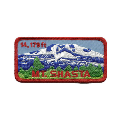 California Patch - Mt Shasta Iron On Patch - Souvenir Badge Emblem Rectangle