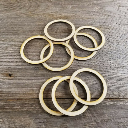 Wood Cutout Circle Hoops 2.5 Inch Unfinished Rings - Lot of 48 Wood Blanks Craft