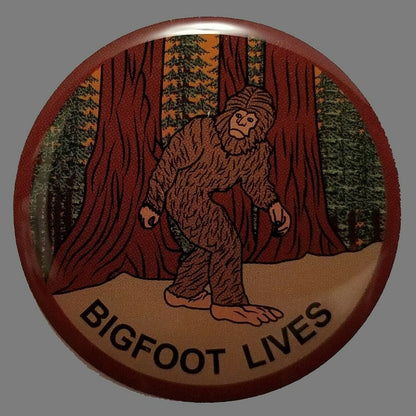 Bigfoot Lives Pin Sasquatch Forest Epoxy Coated Metal Souvenir Hat Pin Lapel Pin