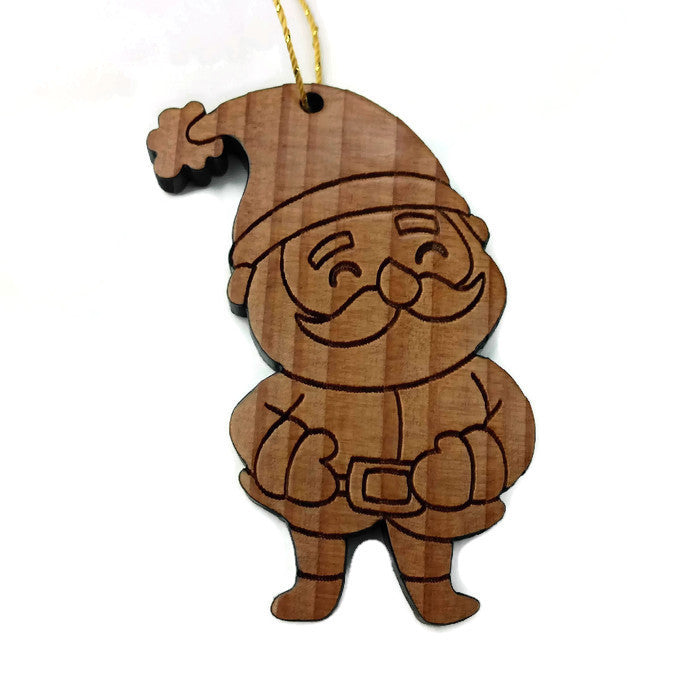 Santa Claus Christmas Ornament Wood Handmade 1058L