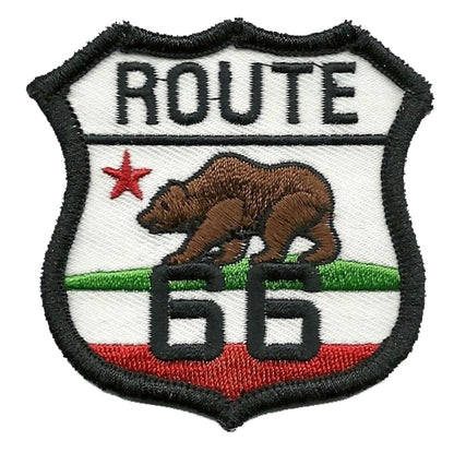 California Patch - Iron On Route 66 - California Flag Bear Souvenir Badge Emblem