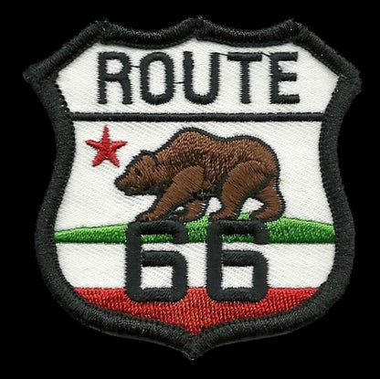 California Patch - Iron On Route 66 - California Flag Bear Souvenir Badge Emblem