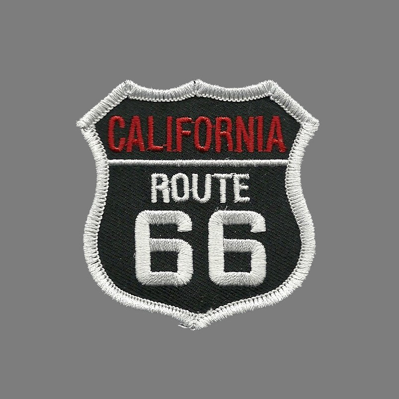 California Patch Iron On - Route 66 - Road Sign Souvenir Badge Emblem Applique