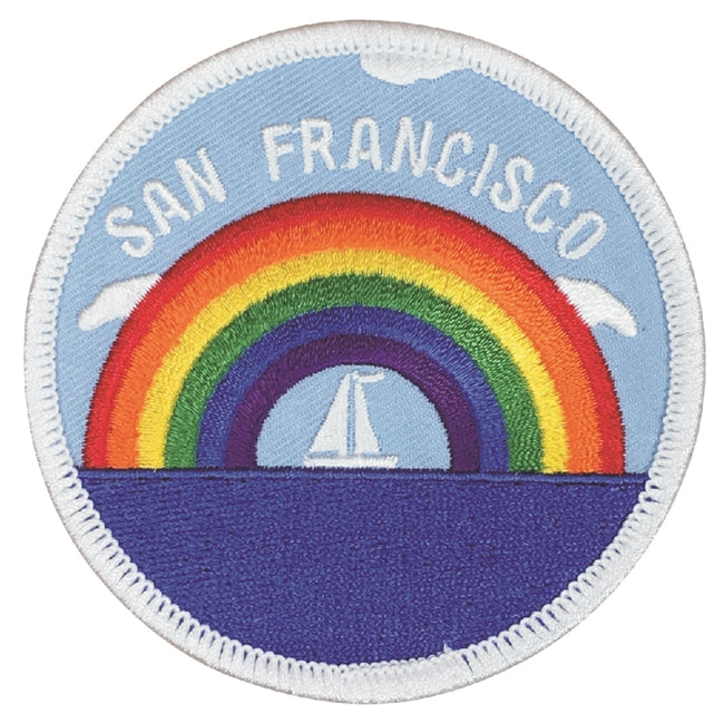 San Francisco Patch - Rainbow and Sailboat - California Souvenir Badge Emblem Applique