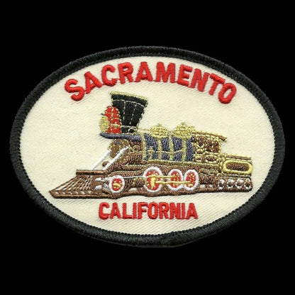 California Patch - Sacramento Train Souvenir - Railroad Iron On Badge Emblem Applique