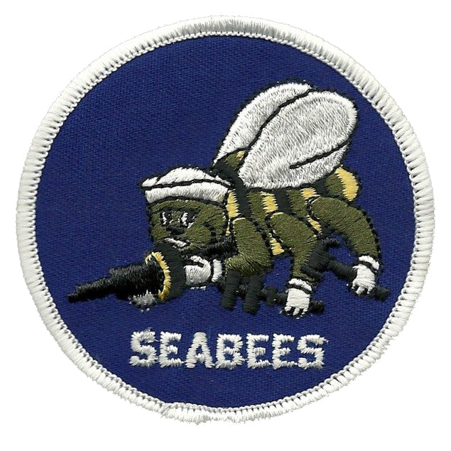 Seabees Patch - Navy - Naval Construction Battalion Iron on Souvenir Badge Emblem