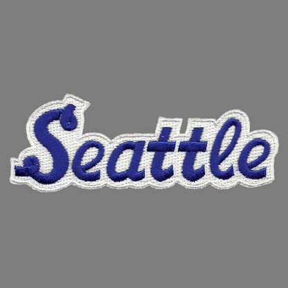 Seattle Patch - Script Blue and White - Iron On Washington Souvenir Badge Emblem