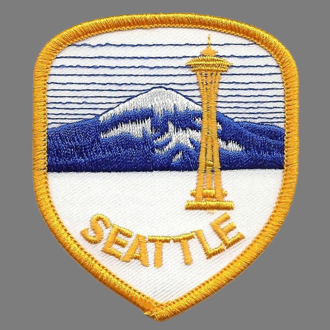 Seattle Patch - Iron on Space Needle - Mt Rainier Washington Souvenir Badge Emblem