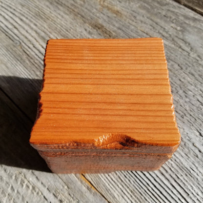 Wood Little Girl Jewelry Box Ring Box #402 Redwood Rustic Handmade California Redwood Jewelry Box Storage Box Square 3 inch