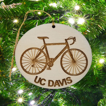 UC Davis Wood Ornament - Mens Bike or Bicycle - Handmade Wood Ornament