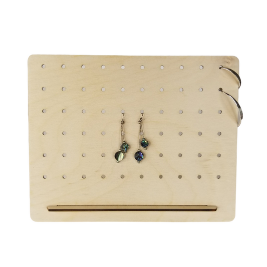 Earring Display 8" x 7" Minimalist Pegboard Wood