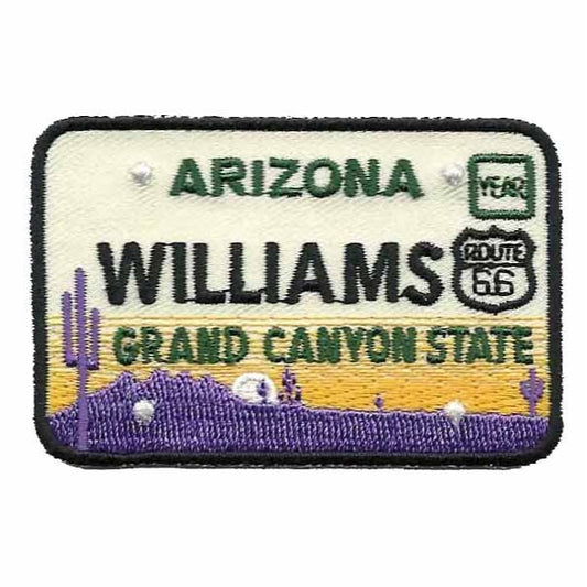 Williams Arizona Patch – Iron On Grand Canyon State – AZ License Plate Travel Souvenir Badge