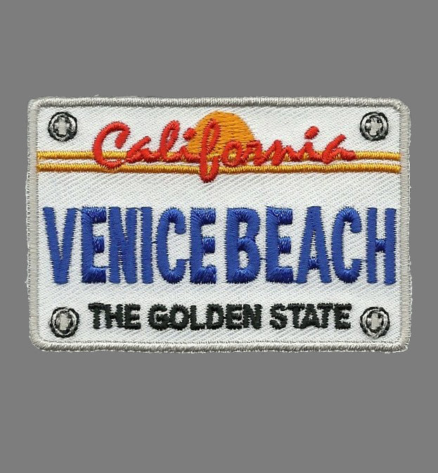 Venice Beach Patch - California Golden State - CA License Plate Iron On Souvenir Travel Badge Emblem