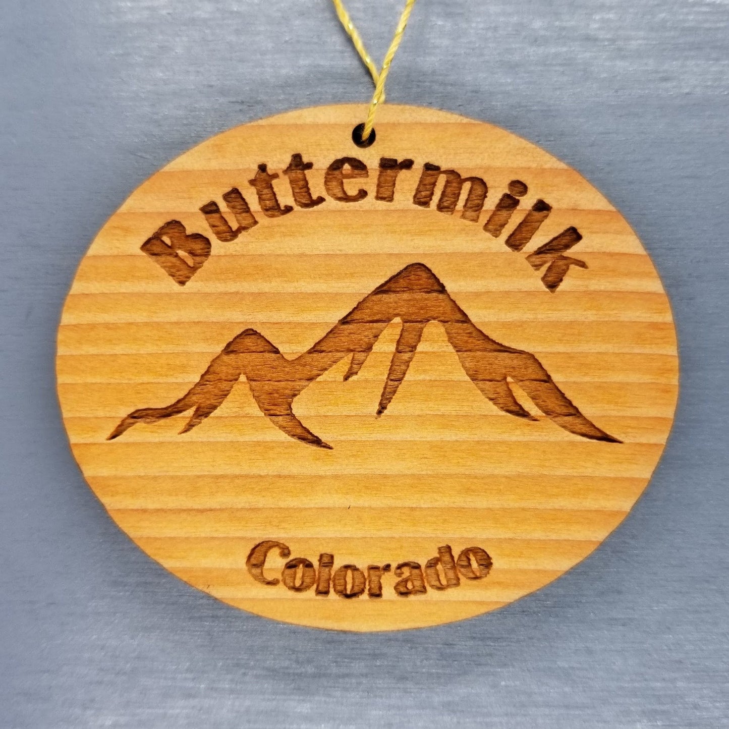 Wholesale Buttermilk Colorado Ornament Wood CO Souvenir Mountains