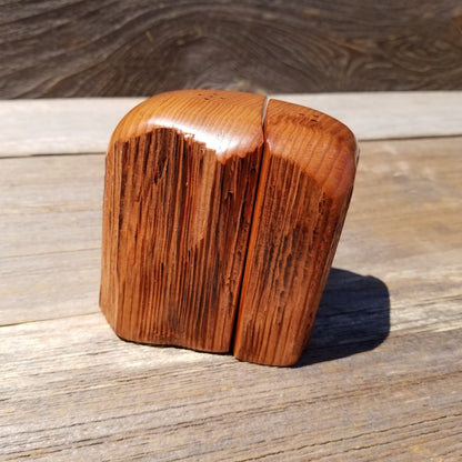 Redwood Salt and Pepper Shakers Set Souvenir California Handmade Rustic Unique Shape Handcrafted Wood Shakers Set #485