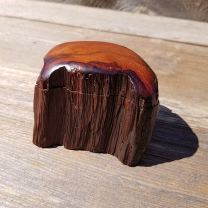 Wood Ring Box Redwood Rustic Handmade California Storage Live Edge Mini #359 Birthday Gift Christmas Gift Mother's Day Gift