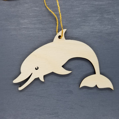 Wholesale Dolphin Ornament - Smiling Dolphin Horizontal Wood Souvenir