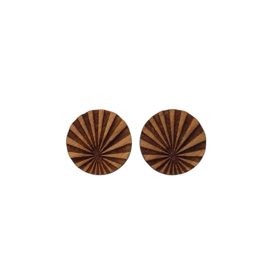 Abstract Earrings - Wood Earrings - Stud Earrings - Post Earrings - Abstract Rays