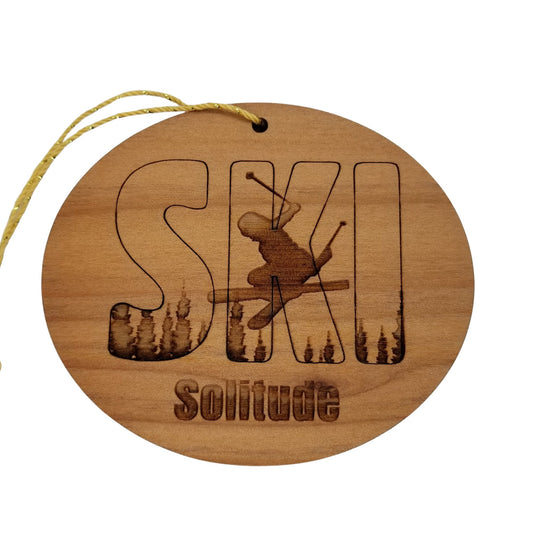 Wholesale Solitude Utah Ski Ornament - Handmade Wood UT Souvenir