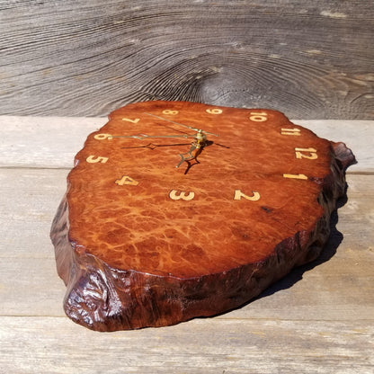 Wood Wall Clock Redwood Burl Hanging Rustic Anniversary Gift One of a Kind Unique Gift #427 Handmade Mini