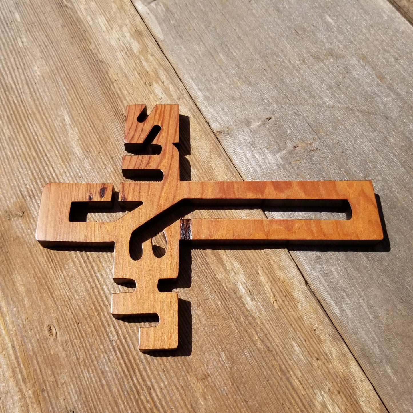 Wood Wall Cross - Jesus Cross - Wooden Cross - Wall Cross - Redwood Wall Hanging - Cross For Wall - 7.5"