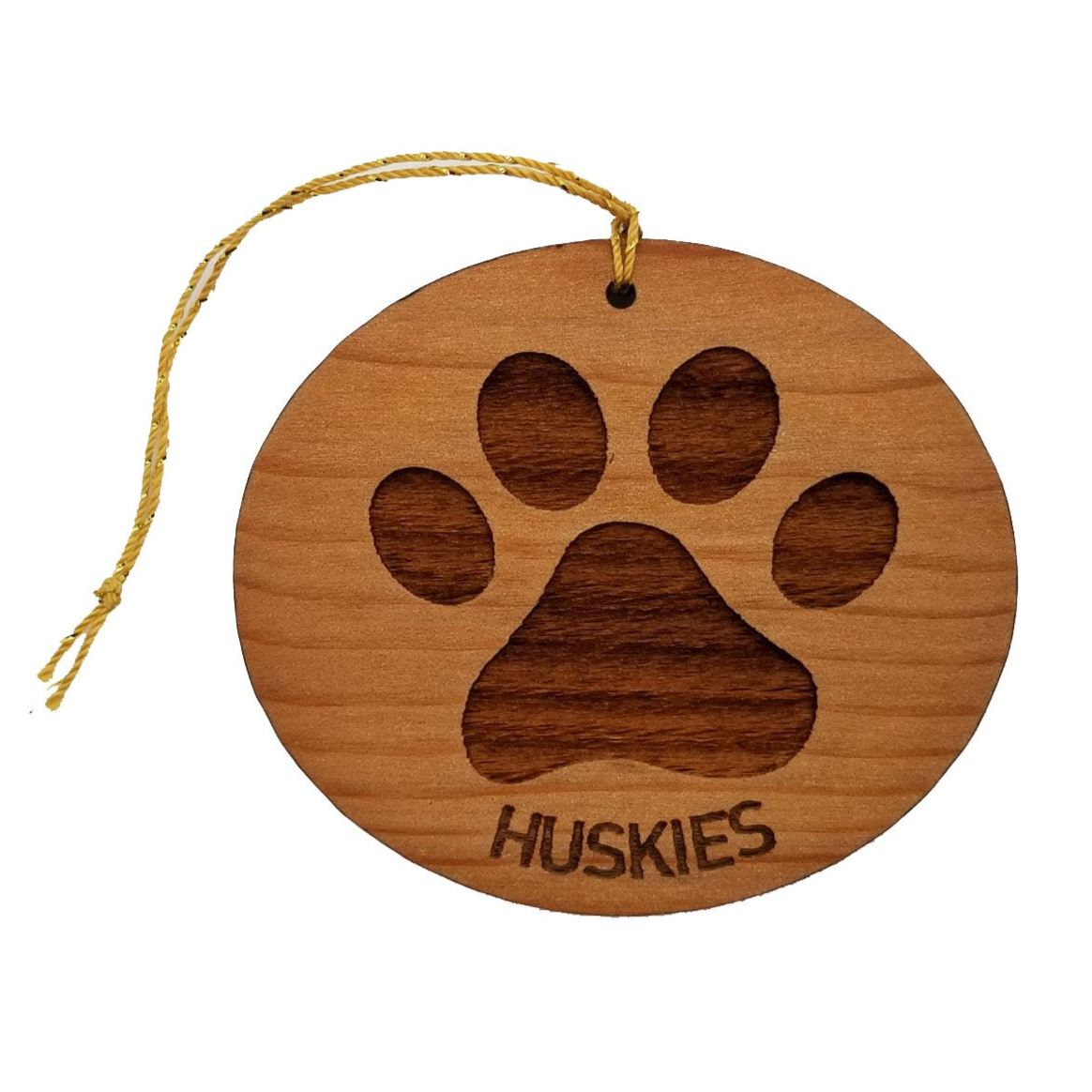 Fortuna Huskies Paw Christmas Ornament California Redwood High School Pride