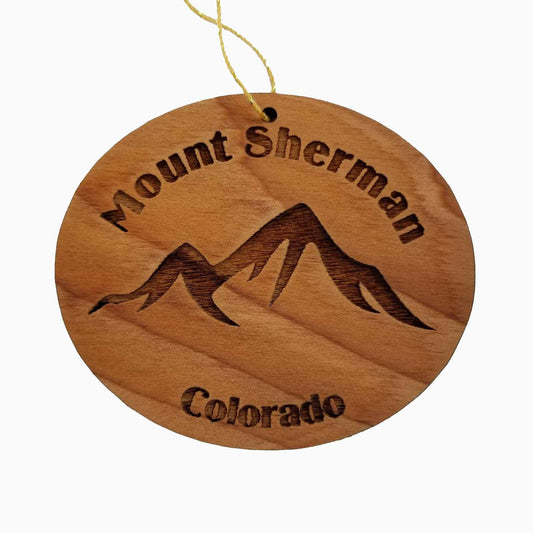 Mount Sherman Ornament Handmade Wood Ornament Colorado Souvenir CO Mountains Skiing Hiking