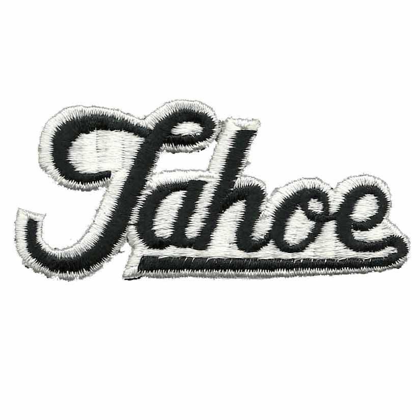 Tahoe Patch – Script Black on White – Iron On Travel California Souvenir Patch – CA Spell out Font Spellout Nevada NV