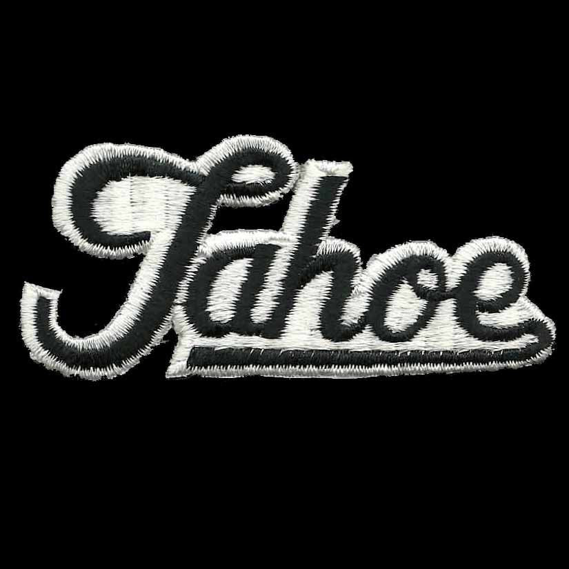 Tahoe Patch – Script Black on White – Iron On Travel California Souvenir Patch – CA Spell out Font Spellout Nevada NV