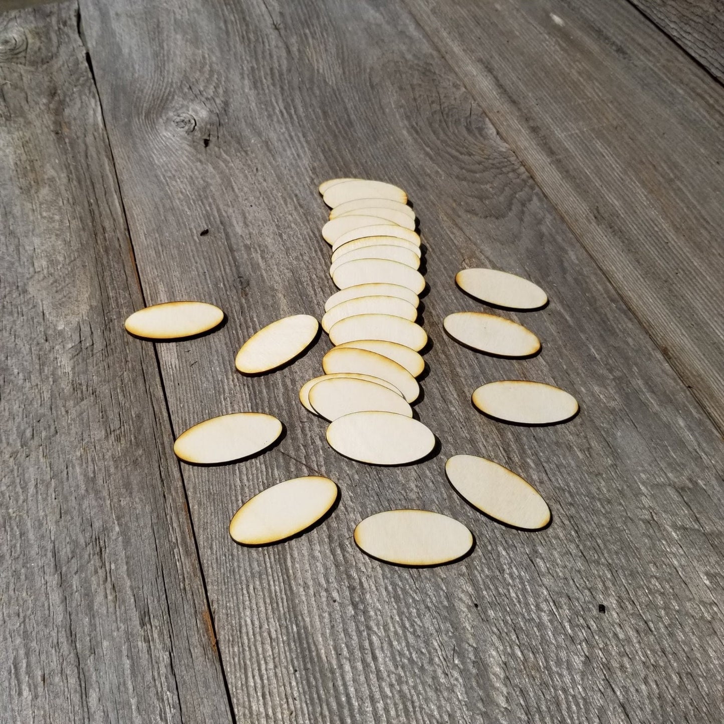 Wood Ovals - 2 Inch Wood Cutout - Lot of 12 - Wood Blanks - Craft Projects - DIY - Make Your Own Wood Craft Unfinished