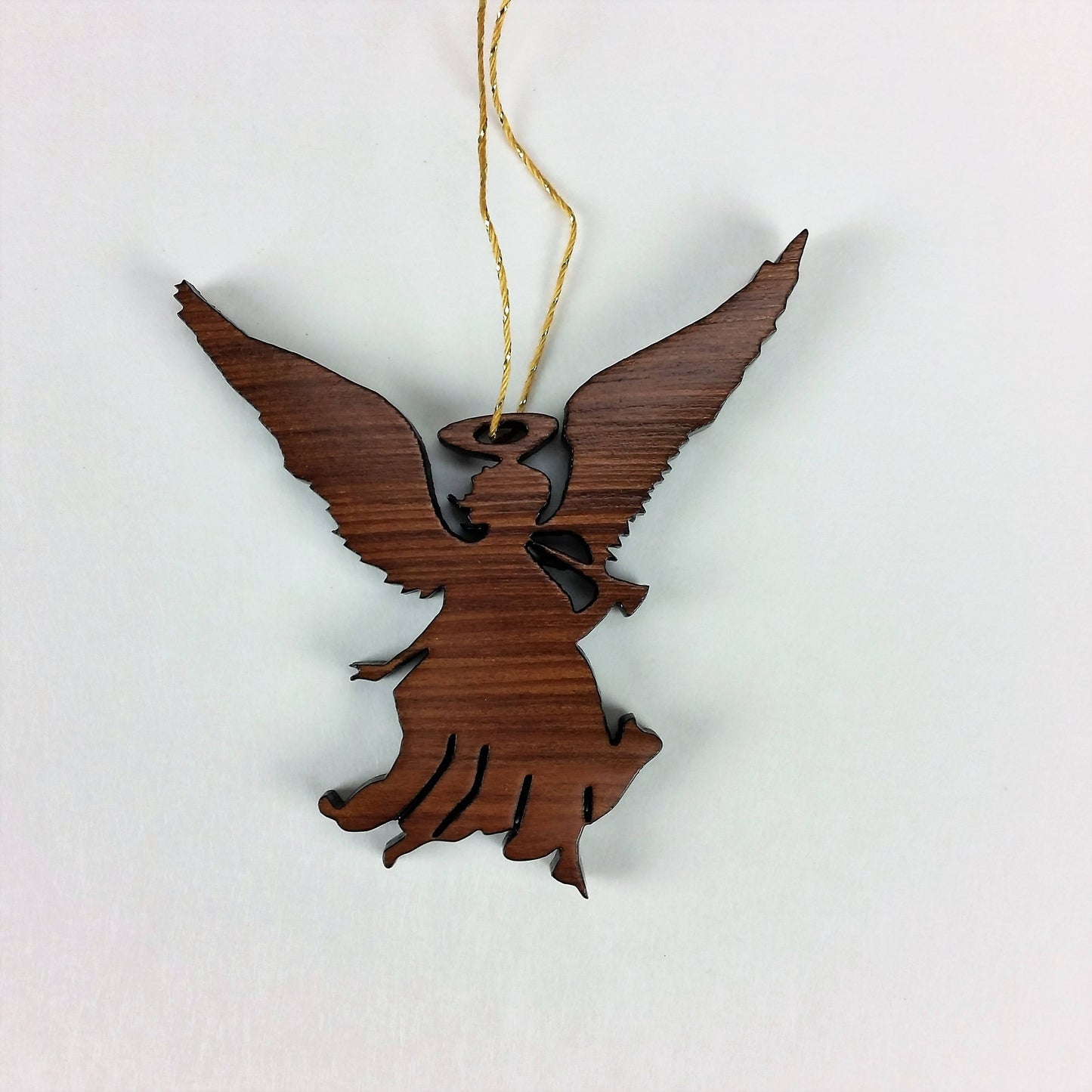 Angel Christmas Ornament California Redwoods Laser Cut Handmade Wood Ornament Made in USA